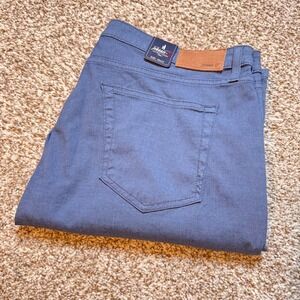Johnnie-O Mens 40x32 Blue Lake Atlas 5-Pockets Performance Pants JMP1830‎
